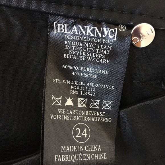 BLANKNYC Black Faux Leather Boot Cut Flare Pant 24 - Picture 12 of 14